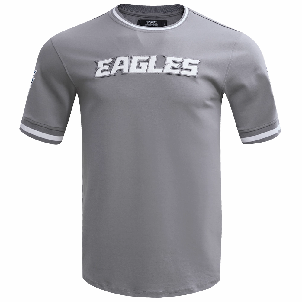 NFL PHILADELPHIA EAGLES CLASSIC CHENILLE MEN'S DOUBLE KNIT TEE (GRAY)