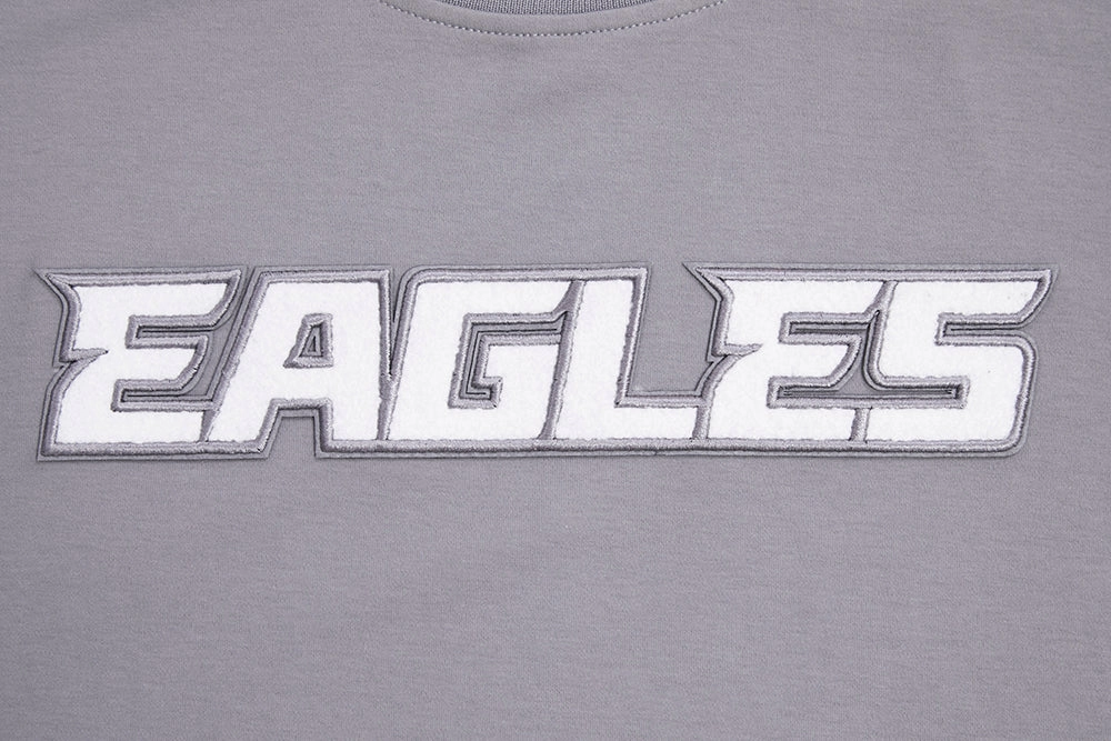 NFL PHILADELPHIA EAGLES CLASSIC CHENILLE MEN'S DOUBLE KNIT TEE (GRAY)