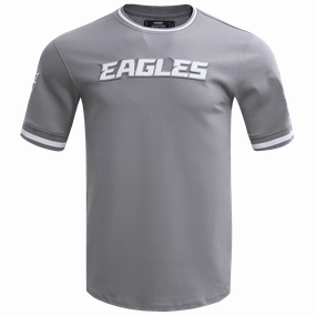 NFL PHILADELPHIA EAGLES CLASSIC CHENILLE MEN'S DOUBLE KNIT TEE (GRAY)
