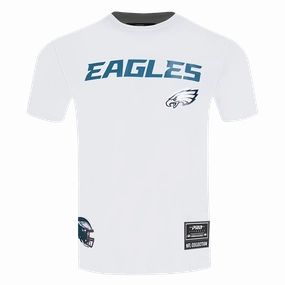 NFL PHILADELPHIA EAGLES CLASSIC MESH STRIPED MEN'S TEE (WHITE/BLACK)
