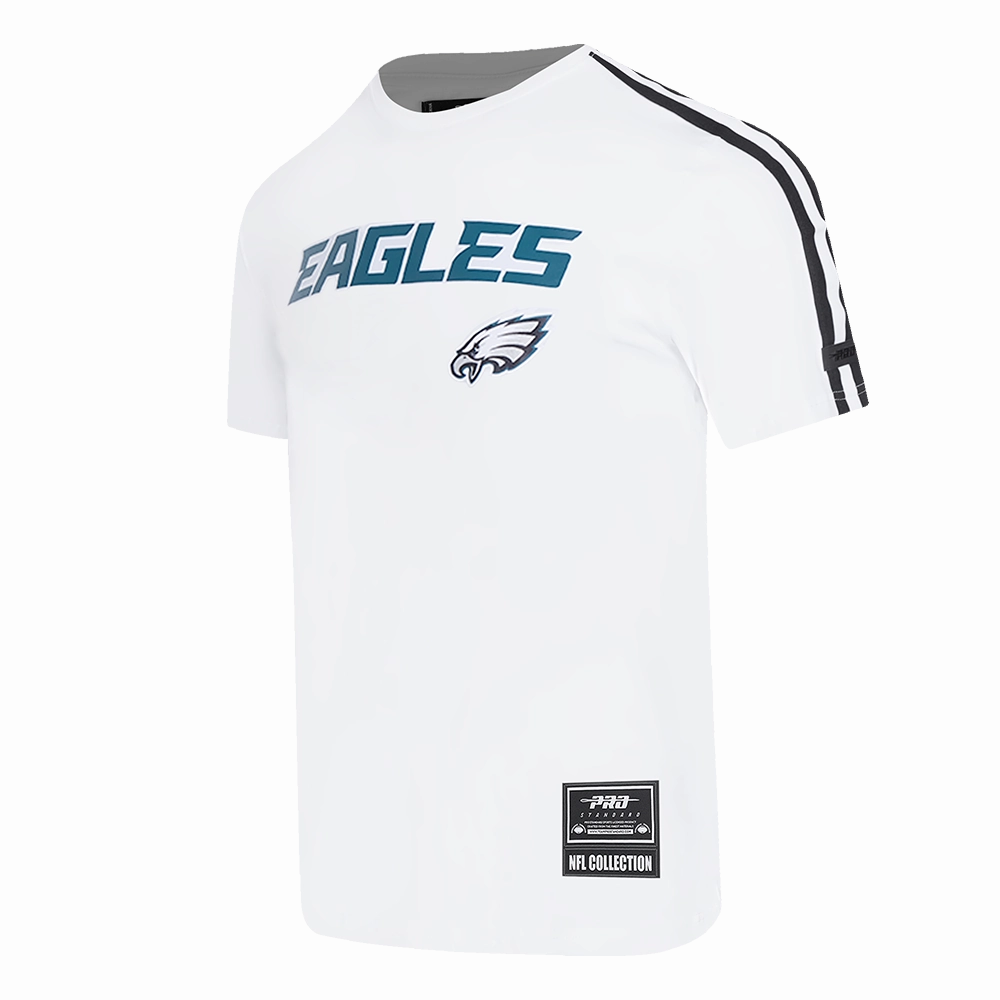 NFL PHILADELPHIA EAGLES CLASSIC MESH STRIPED MEN'S TEE (WHITE/BLACK)