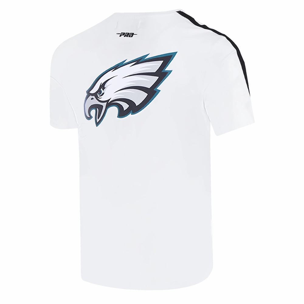 NFL PHILADELPHIA EAGLES CLASSIC MESH STRIPED MEN'S TEE (WHITE/BLACK)
