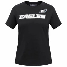 NFL PHILADELPHIA EAGLES CLASSIC SHORT SLEEVE WOMEN'S SINGLE JERSEY SLIM FIT TEE (BLACK)