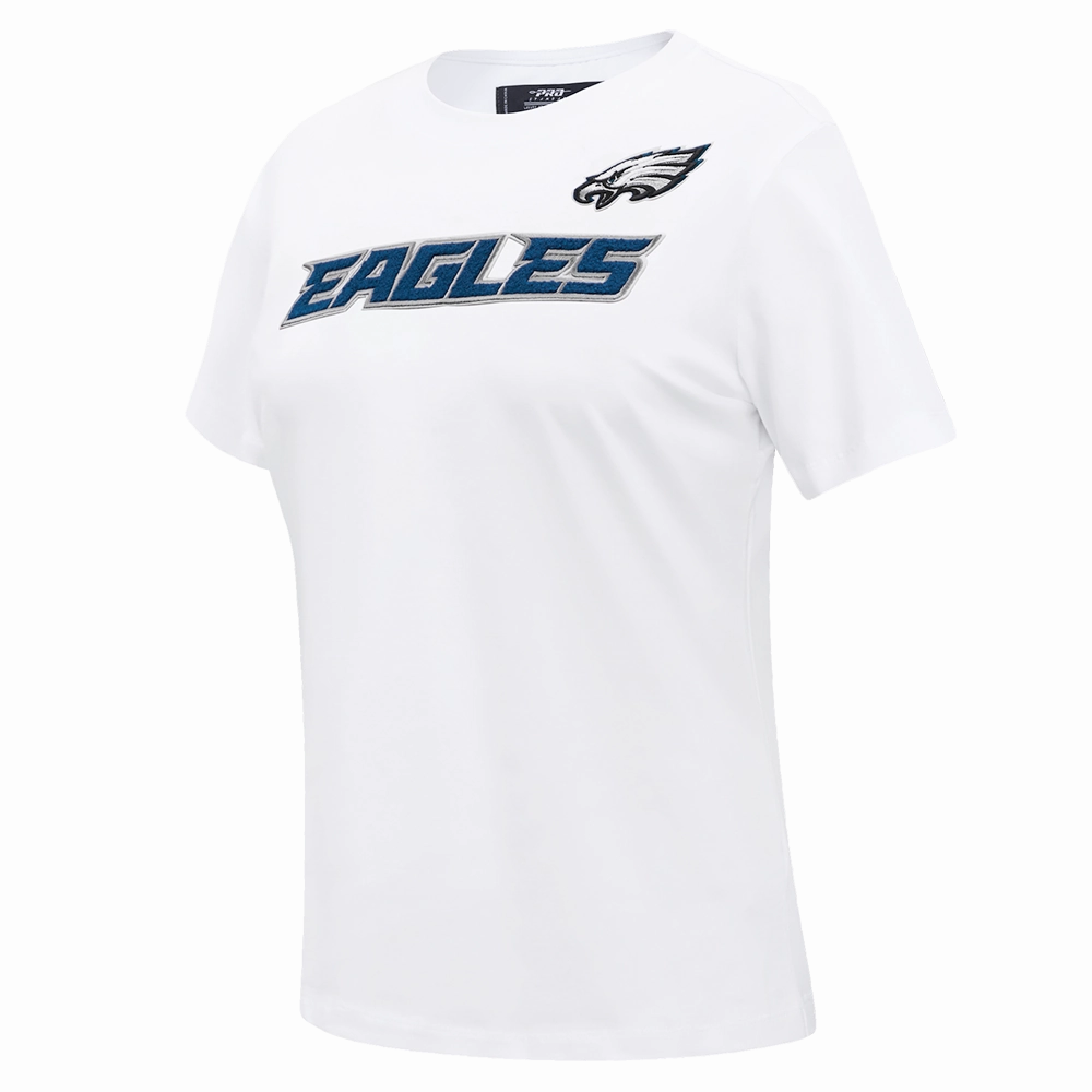 NFL PHILADELPHIA EAGLES CLASSIC SHORT SLEEVE WOMEN'S SINGLE JERSEY SLIM FIT TEE (WHITE)