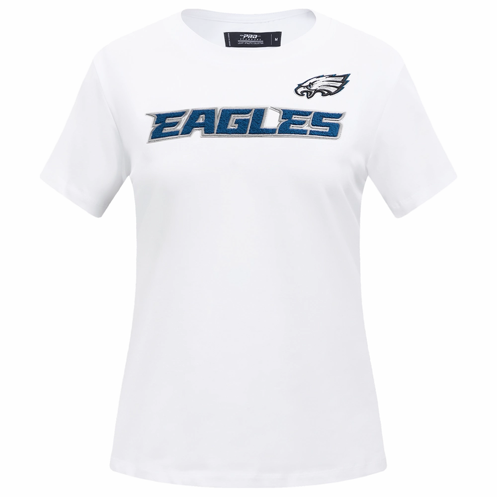 NFL PHILADELPHIA EAGLES CLASSIC SHORT SLEEVE WOMEN'S SINGLE JERSEY SLIM FIT TEE (WHITE)