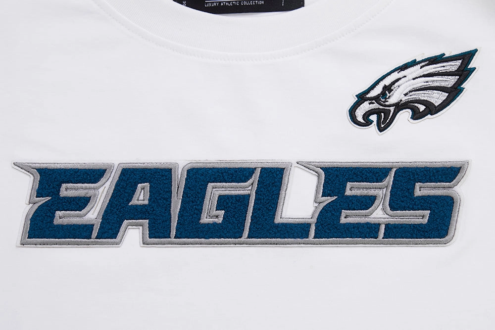 NFL PHILADELPHIA EAGLES CLASSIC SHORT SLEEVE WOMEN'S SINGLE JERSEY SLIM FIT TEE (WHITE)