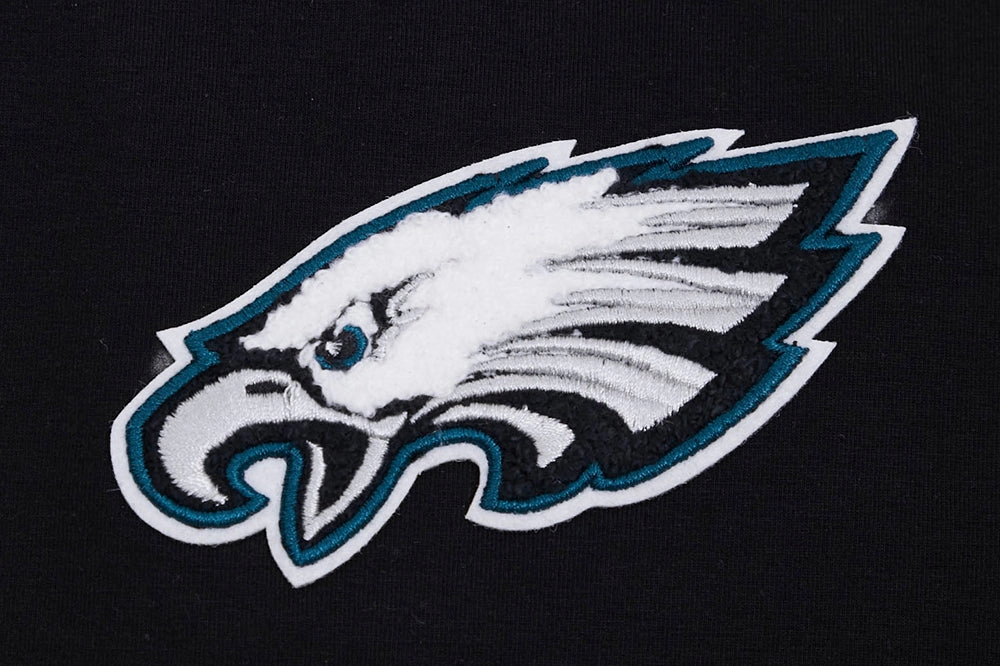 NFL PHILADELPHIA EAGLES CLASSIC WOMEN'S SINGLE JERSEY BOXY TEE (BLACK)