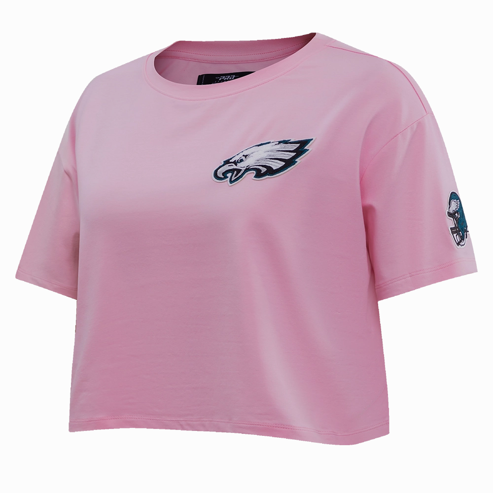 NFL PHILADELPHIA EAGLES CLASSIC WOMEN'S SINGLE JERSEY BOXY TEE (PINK)