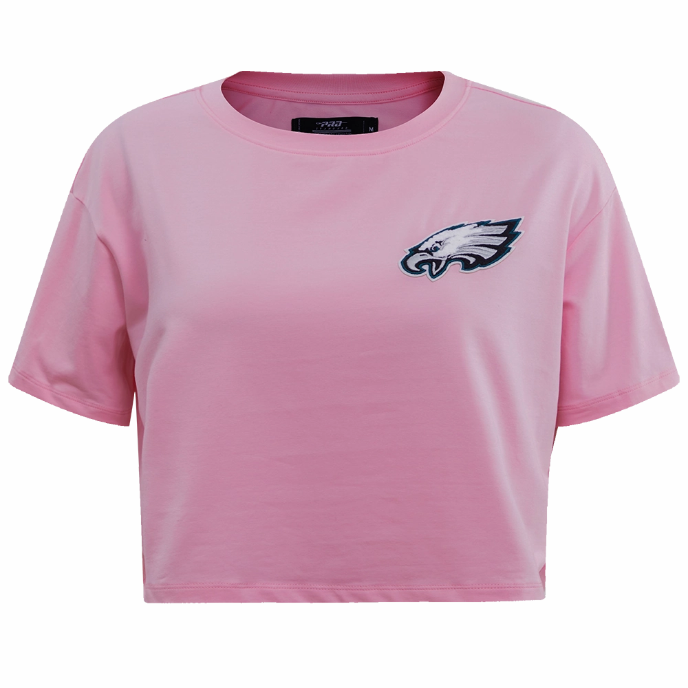 NFL PHILADELPHIA EAGLES CLASSIC WOMEN'S SINGLE JERSEY BOXY TEE (PINK)