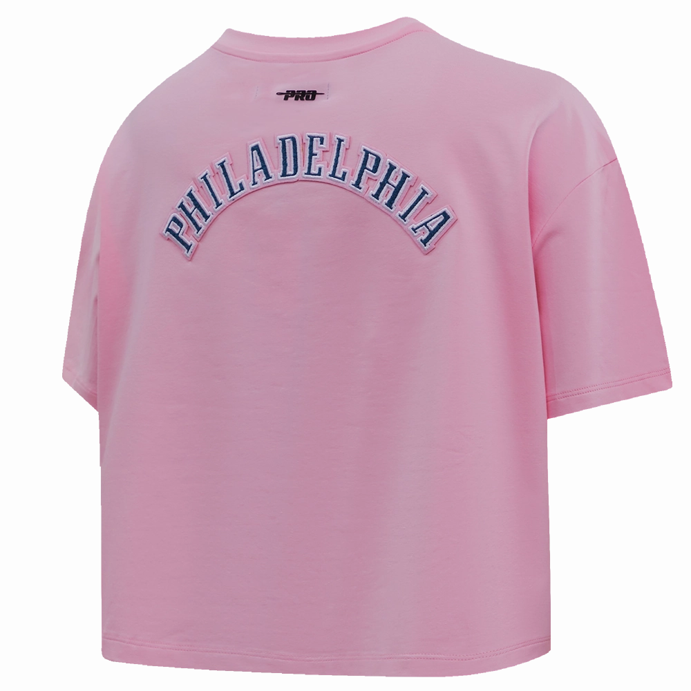 NFL PHILADELPHIA EAGLES CLASSIC WOMEN'S SINGLE JERSEY BOXY TEE (PINK)