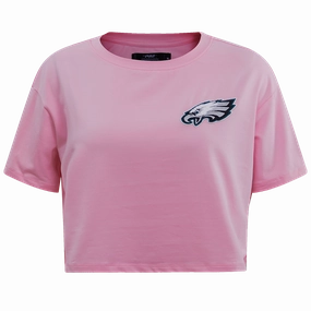 NFL PHILADELPHIA EAGLES CLASSIC WOMEN'S SINGLE JERSEY BOXY TEE (PINK)