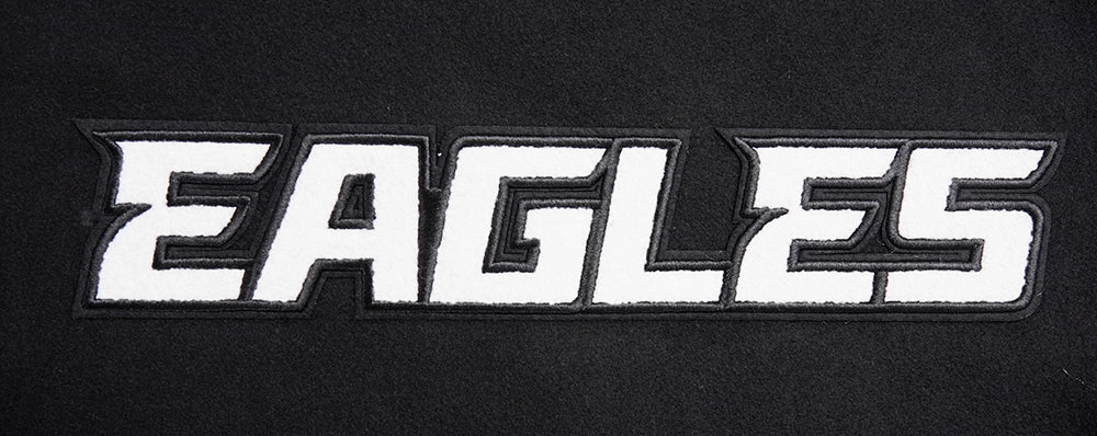 NFL PHILADELPHIA EAGLES CLASSIC WOOL MEN'S VARSITY JACKET (BLACK/WHITE)