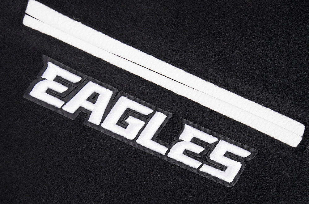 NFL PHILADELPHIA EAGLES CLASSIC WOOL MEN'S VARSITY JACKET (BLACK/WHITE)