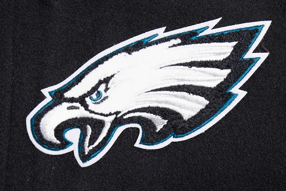 NFL PHILADELPHIA EAGLES CLASSIC WOOL MEN'S VARSITY JACKET (BLACK/WHITE)