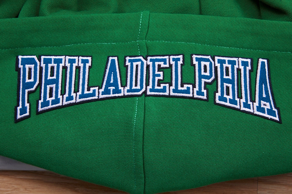 NFL PHILADELPHIA EAGLES CREST EMBLEM MEN'S RIB PO HOODIE (KELLY GREEN)