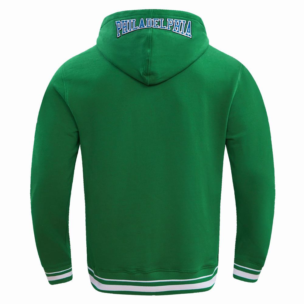NFL PHILADELPHIA EAGLES CREST EMBLEM MEN'S RIB PO HOODIE (KELLY GREEN)