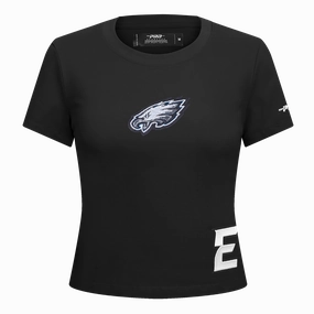 NFL PHILADELPHIA EAGLES GAME DAY CLASSICS WOMEN'S SJ BABY DOLL TEE (BLACK)