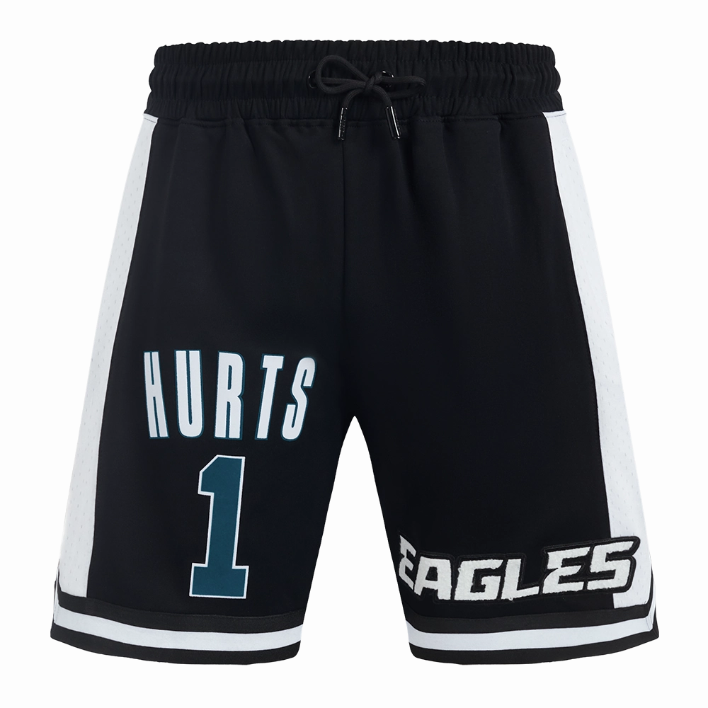 NFL PHILADELPHIA EAGLES JALEN HURTS #1 CLASSIC MEN'S DOUBLE KNIT 2.0 SHORT (BLACK)
