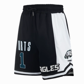 NFL PHILADELPHIA EAGLES JALEN HURTS #1 CLASSIC MEN'S DOUBLE KNIT 2.0 SHORT (BLACK)