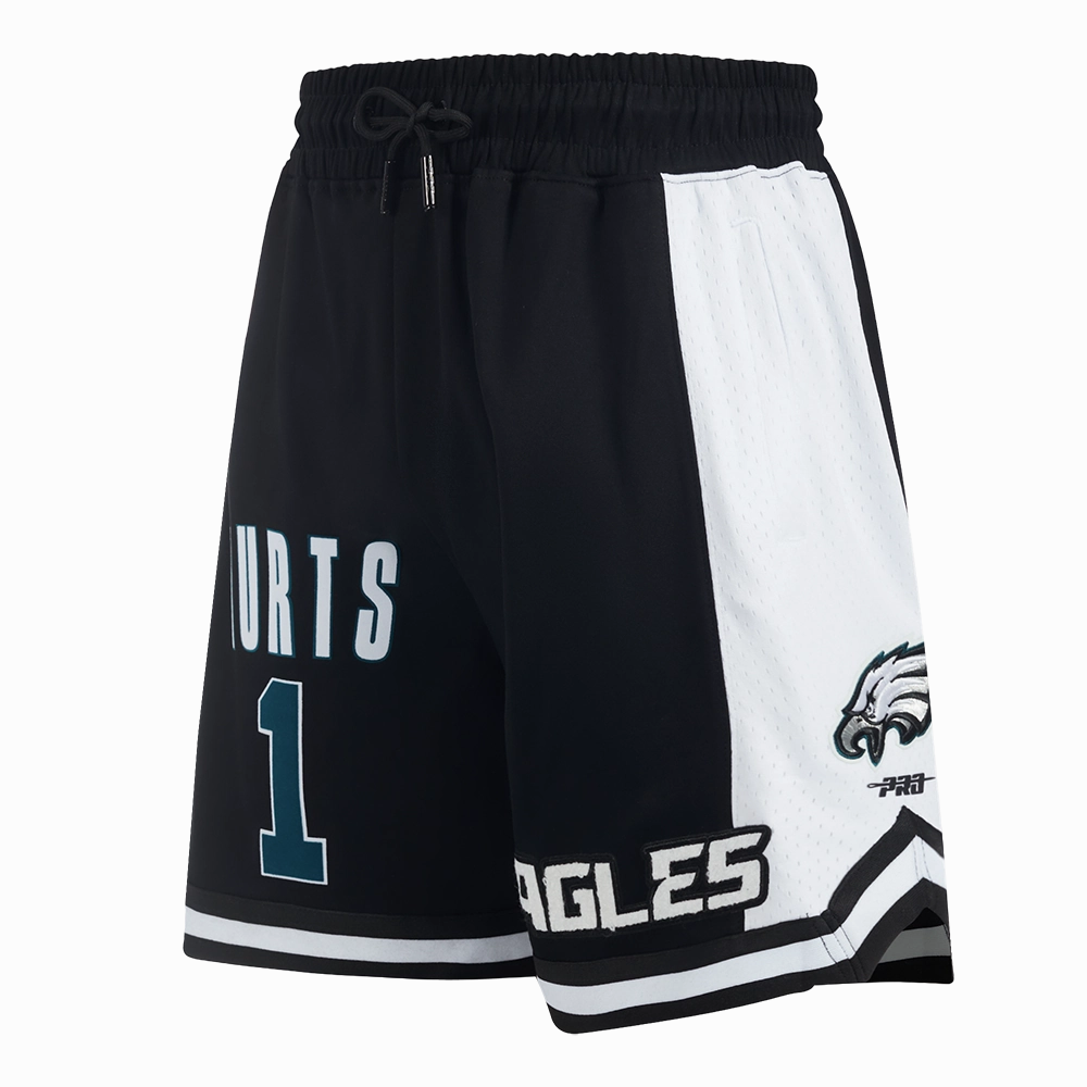 NFL PHILADELPHIA EAGLES JALEN HURTS #1 CLASSIC MEN'S DOUBLE KNIT 2.0 SHORT (BLACK)