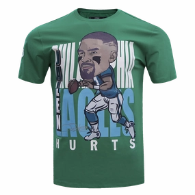 NFL PHILADELPHIA EAGLES JALEN HURTS #1 REMIX AVATAR MEN'S TEE (KELLY GREEN)