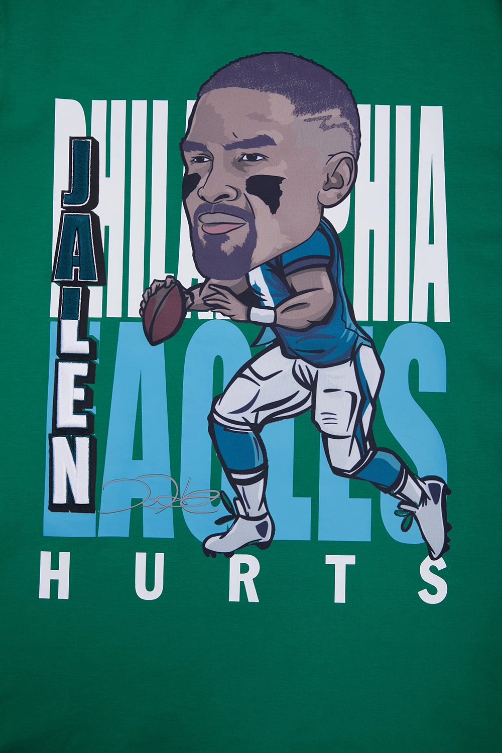 NFL PHILADELPHIA EAGLES JALEN HURTS #1 REMIX AVATAR MEN'S TEE (KELLY GREEN)