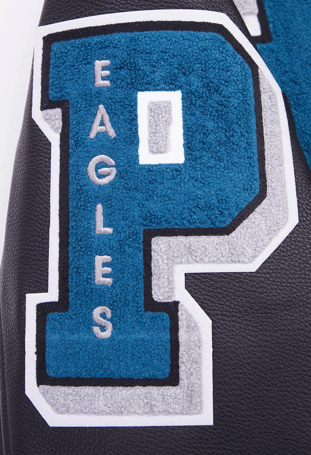 NFL PHILADELPHIA EAGLES MASHUP MEN'S RIB WOOL VARSITY JACKET (BLACK)