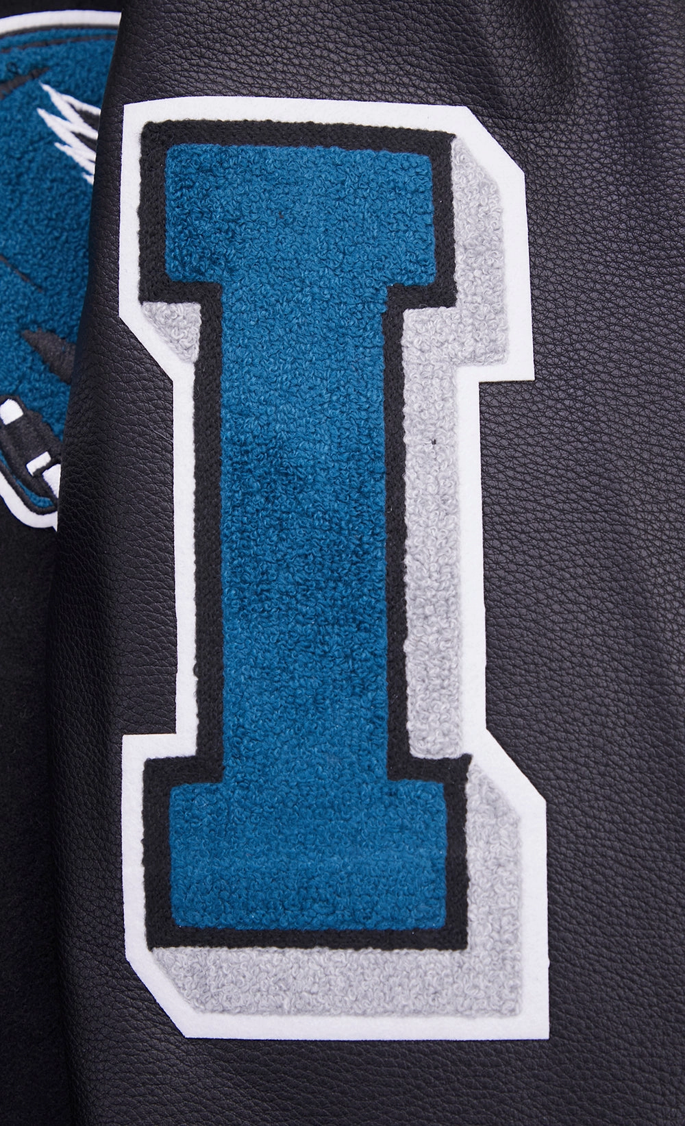 NFL PHILADELPHIA EAGLES MASHUP MEN'S RIB WOOL VARSITY JACKET (BLACK)