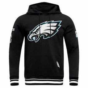 NFL PHILADELPHIA EAGLES MASHUP RIB MEN'S PULLOVER HOODIE (BLACK)