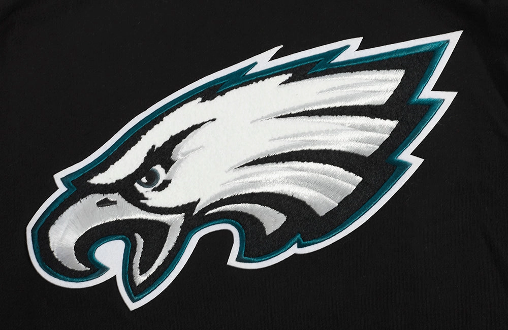NFL PHILADELPHIA EAGLES MASHUP RIB MEN'S PULLOVER HOODIE (BLACK)