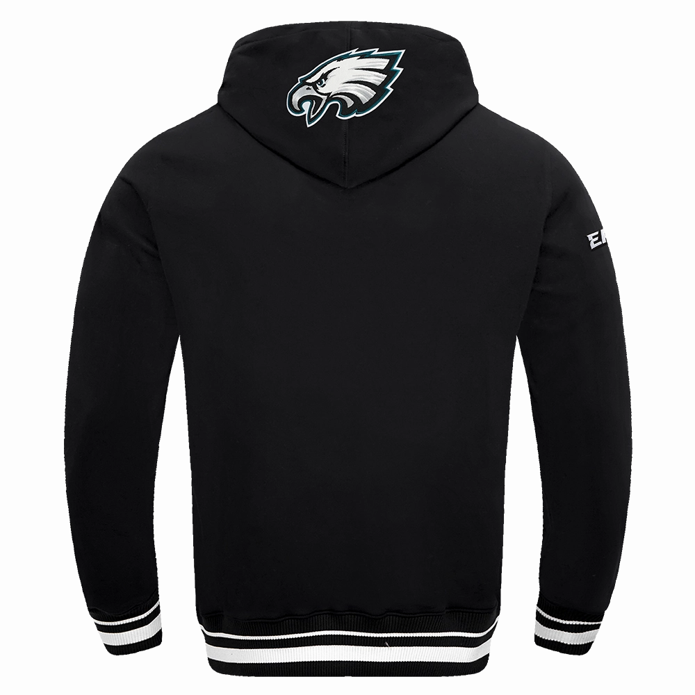 NFL PHILADELPHIA EAGLES MASHUP RIB MEN'S PULLOVER HOODIE (BLACK)