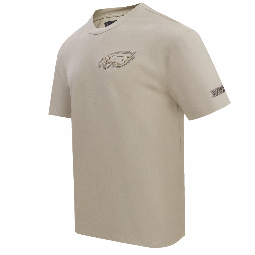NFL PHILADELPHIA EAGLES NEUTRAL COTTON JERSEY DROP SHOULDER TEE (TAUPE)