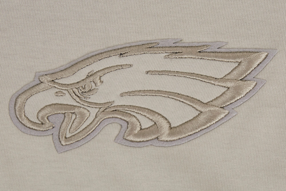NFL PHILADELPHIA EAGLES NEUTRAL COTTON JERSEY DROP SHOULDER TEE (TAUPE)