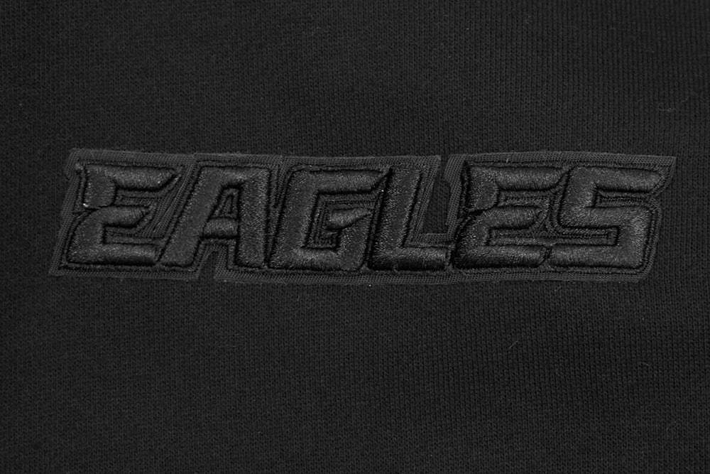 NFL PHILADELPHIA EAGLES NEUTRAL DROP SHOULDER MEN'S PULLOVER HOODIE (BLACK)