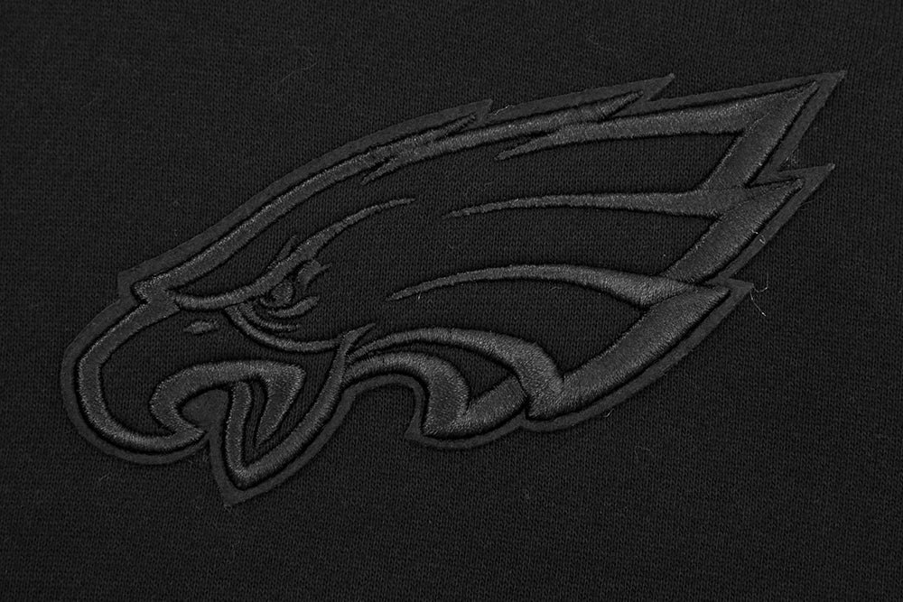 NFL PHILADELPHIA EAGLES NEUTRAL DROP SHOULDER MEN'S PULLOVER HOODIE (BLACK)