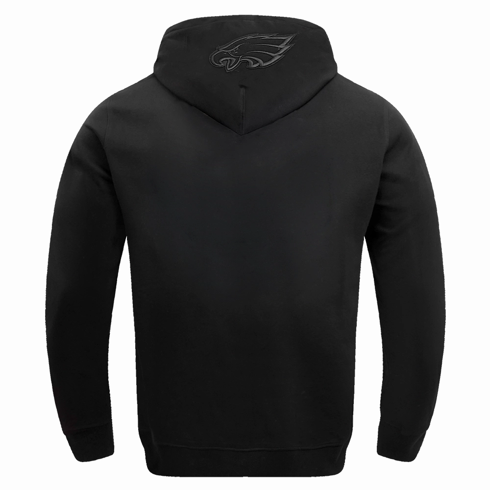 NFL PHILADELPHIA EAGLES NEUTRAL DROP SHOULDER MEN'S PULLOVER HOODIE (BLACK)