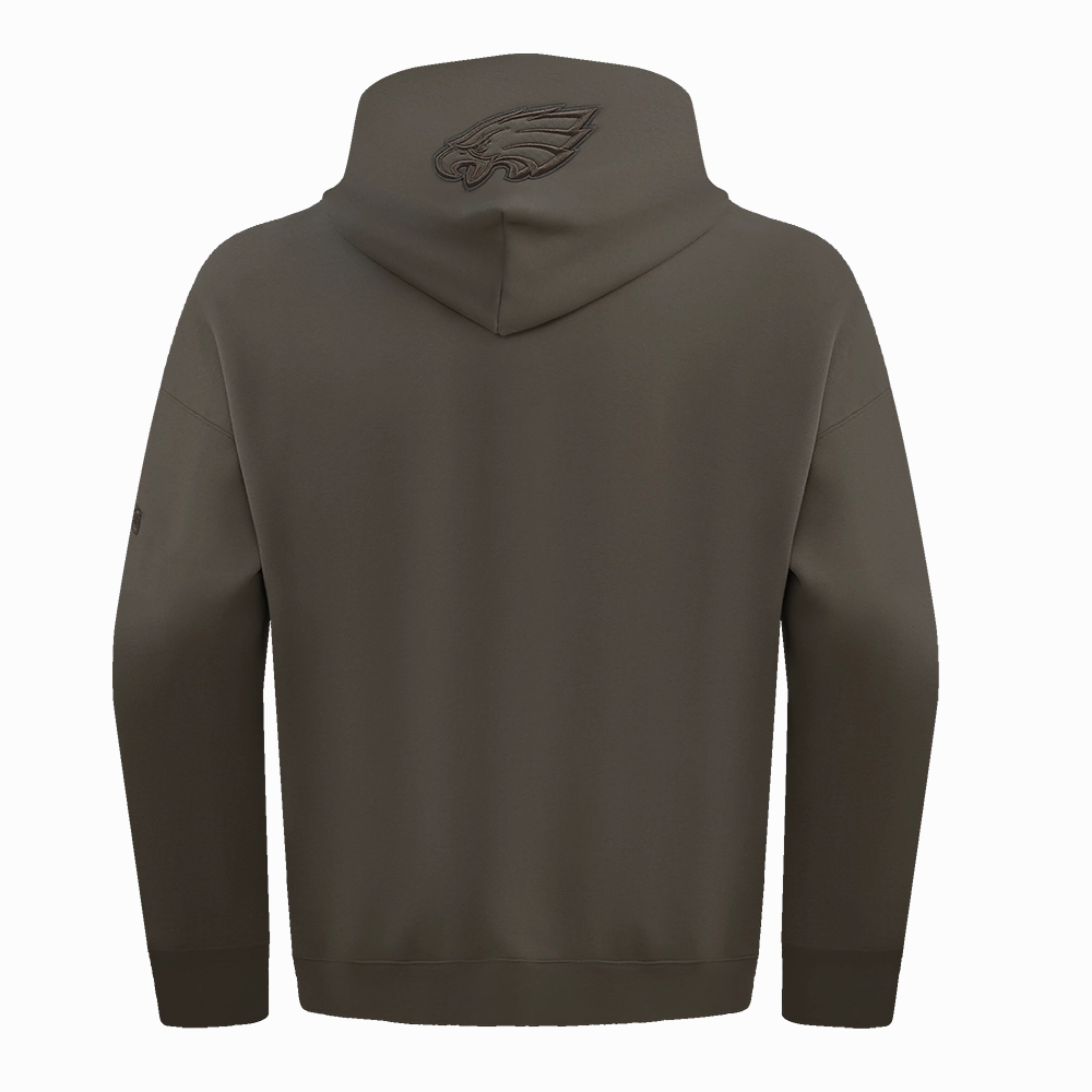 NFL PHILADELPHIA EAGLES NEUTRAL MEN'S DROP SHOULDER PULLOVER HOODIE (DARK TAUPE)