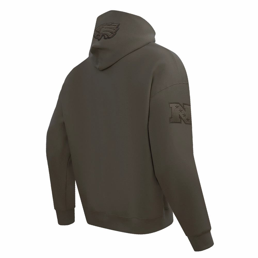 NFL PHILADELPHIA EAGLES NEUTRAL MEN'S DROP SHOULDER PULLOVER HOODIE (DARK TAUPE)