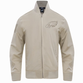 NFL PHILADELPHIA EAGLES NEUTRAL MEN'S TWILL JACKET (TAUPE)