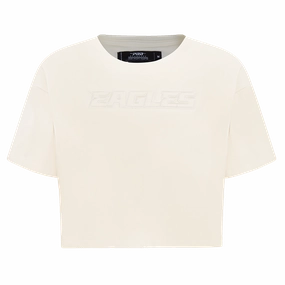 NFL PHILADELPHIA EAGLES NEUTRAL WOMEN'S BOXY TEE (EGGSHELL)