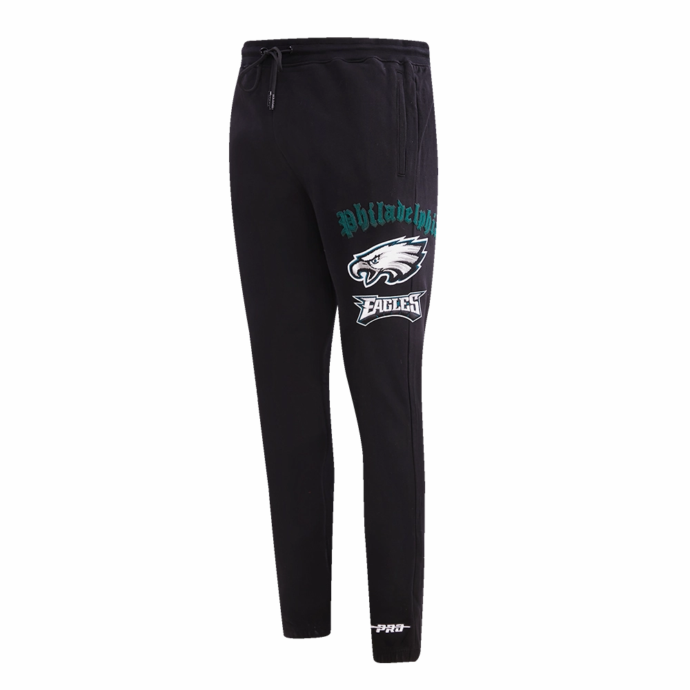 NFL PHILADELPHIA EAGLES OLD ENGLISH MEN'S SWEATPANT (BLACK)