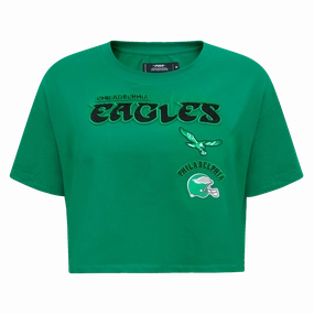 NFL PHILADELPHIA EAGLES RETRO CLASSIC WOMEN'S BOXY TEE (KELLY GREEN)