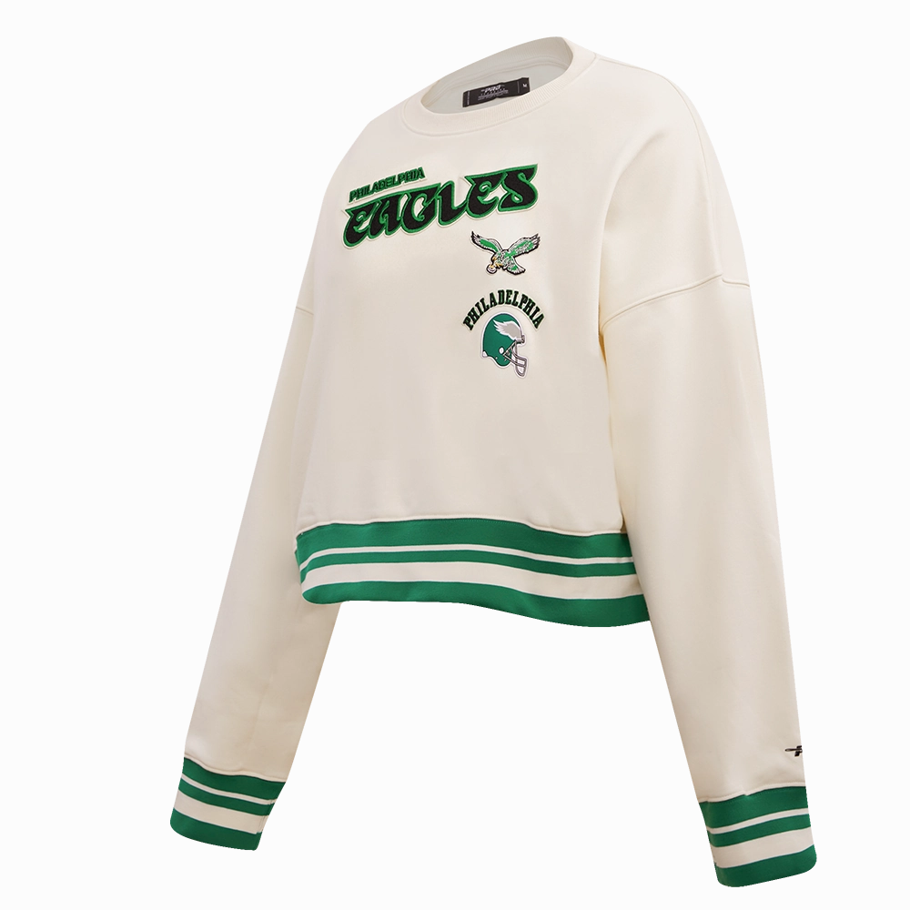 NFL PHILADELPHIA EAGLES RETRO CLASSIC WOMEN'S CREWNECK (EGGSHELL/KELLY GREEN)