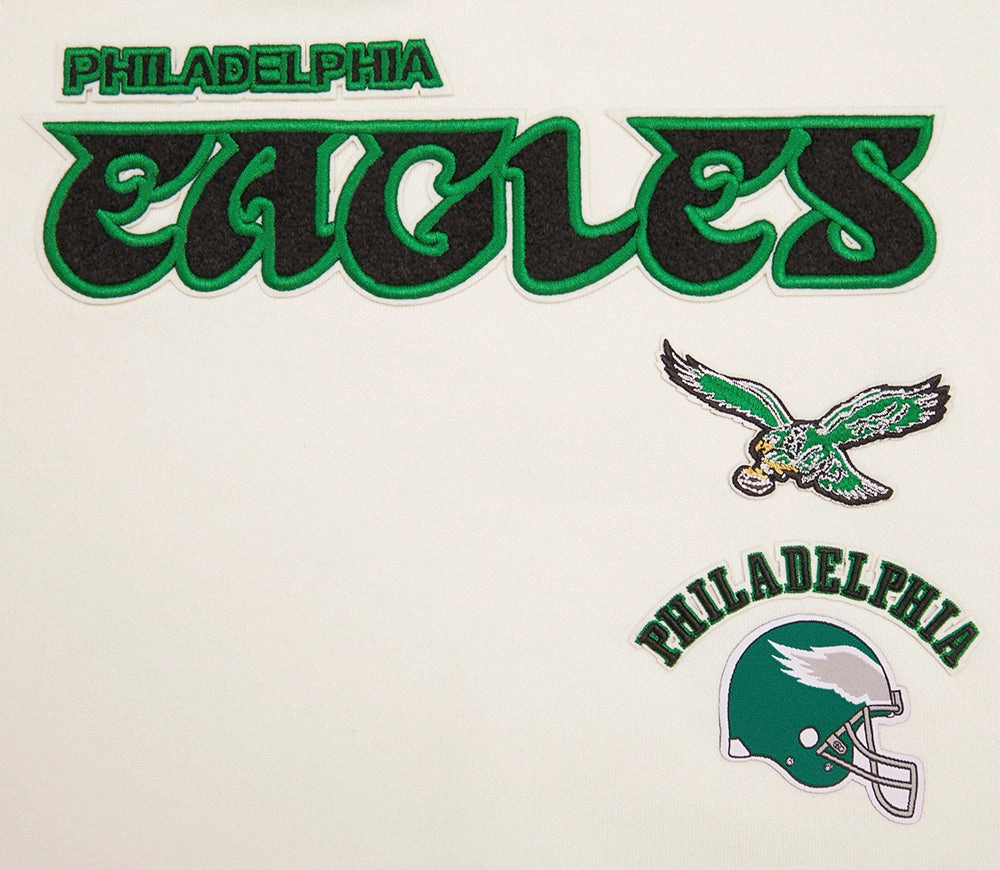 NFL PHILADELPHIA EAGLES RETRO CLASSIC WOMEN'S CREWNECK (EGGSHELL/KELLY GREEN)