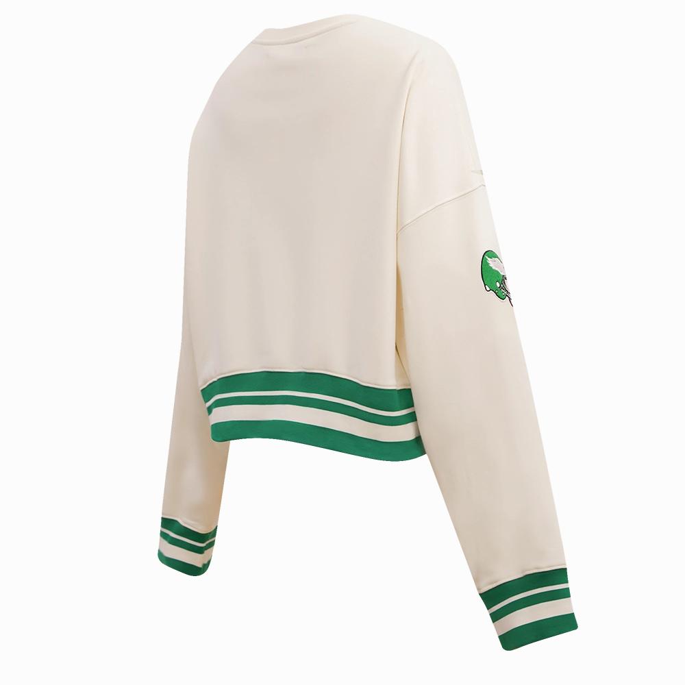 NFL PHILADELPHIA EAGLES RETRO CLASSIC WOMEN'S CREWNECK (EGGSHELL/KELLY GREEN)