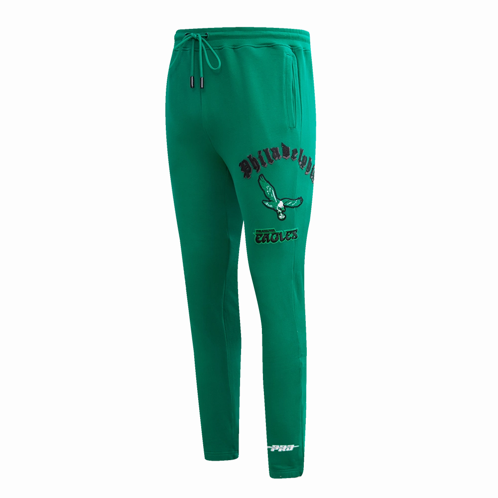 NFL PHILADELPHIA EAGLES RETRO OLD ENGLISH MEN'S SWEATPANT (KELLY GREEN)