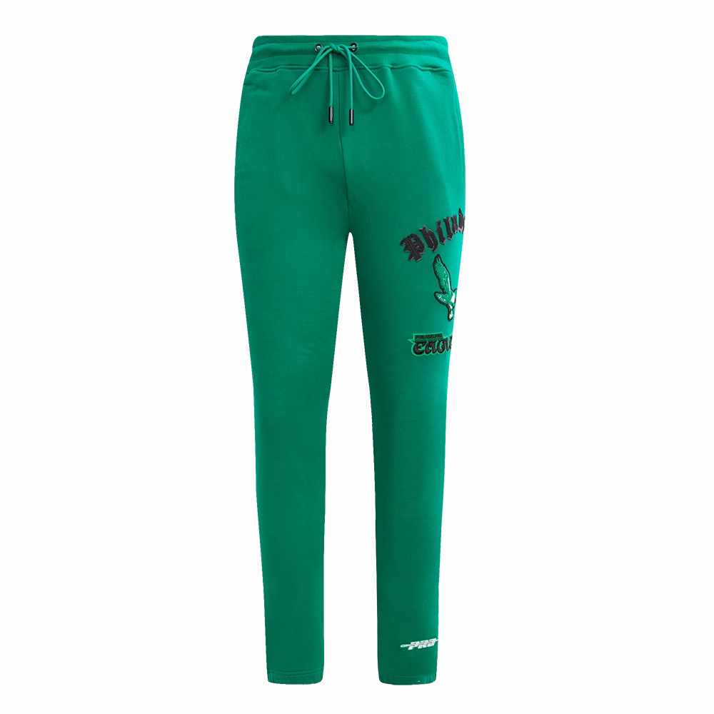 NFL PHILADELPHIA EAGLES RETRO OLD ENGLISH MEN'S SWEATPANT (KELLY GREEN)