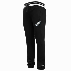 NFL PHILADELPHIA EAGLES SCRIPT TAIL MEN'S RIB FLEECE SWEATPANT (BLACK)