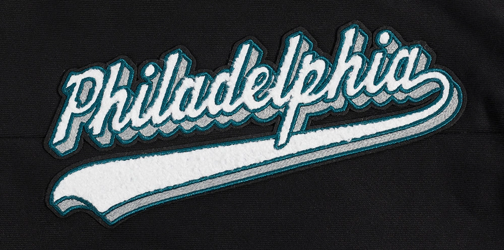 NFL PHILADELPHIA EAGLES SCRIPT TAIL MEN'S RIB FLEECE SWEATPANT (BLACK)