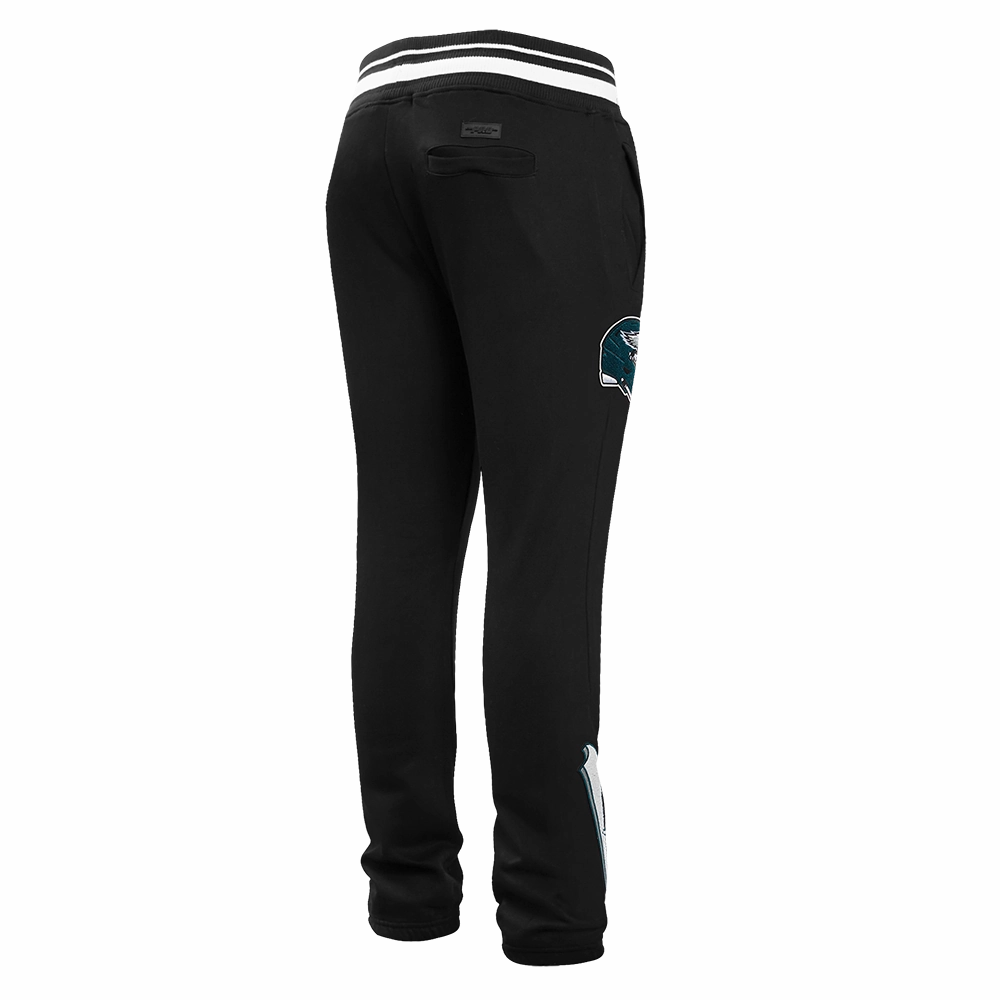 NFL PHILADELPHIA EAGLES SCRIPT TAIL MEN'S RIB FLEECE SWEATPANT (BLACK)